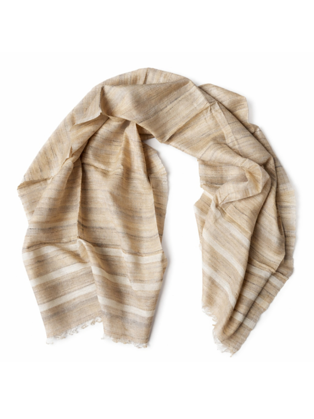 Women’s Tussar Silk Scarf – ASVA – Light Brown/Tan – NWOT